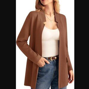 Grace Karin - Womens Knit Cardigan Coat, size large US womens, color orange.